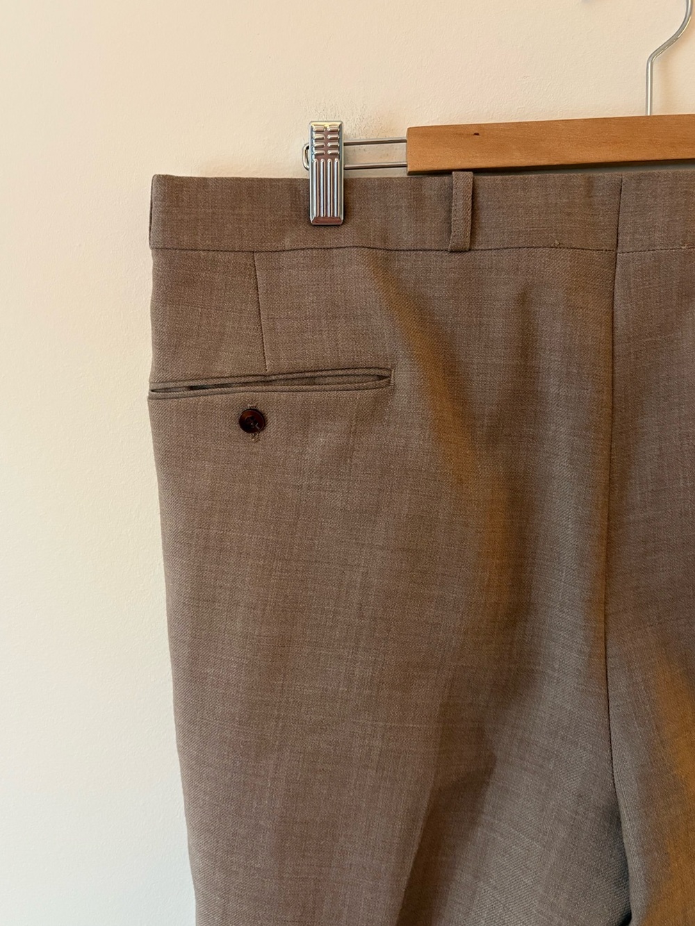 Vintage Wide Leg Brown Wool Trousers by Baycrest Made in Canada Size 18/XXL Fall - Picture 8 of 11